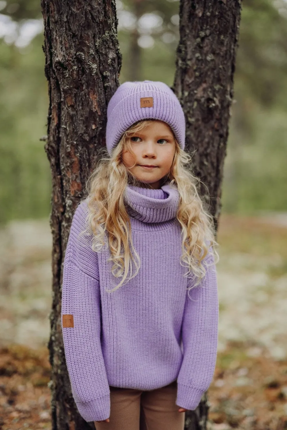 Metsola Päähineet Ja Huivit|Samanlaiset Asut Lapsen Kanssa>KNITTED BEANIE -MERINOVILLAPIPO | ICY LILAC