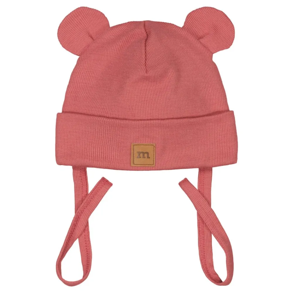 Metsola Päähineet Ja Huivit|Merinovillapipot>RIB BEAR BABY BEANIE -MERINOVILLAPIPO | RASPBERRY