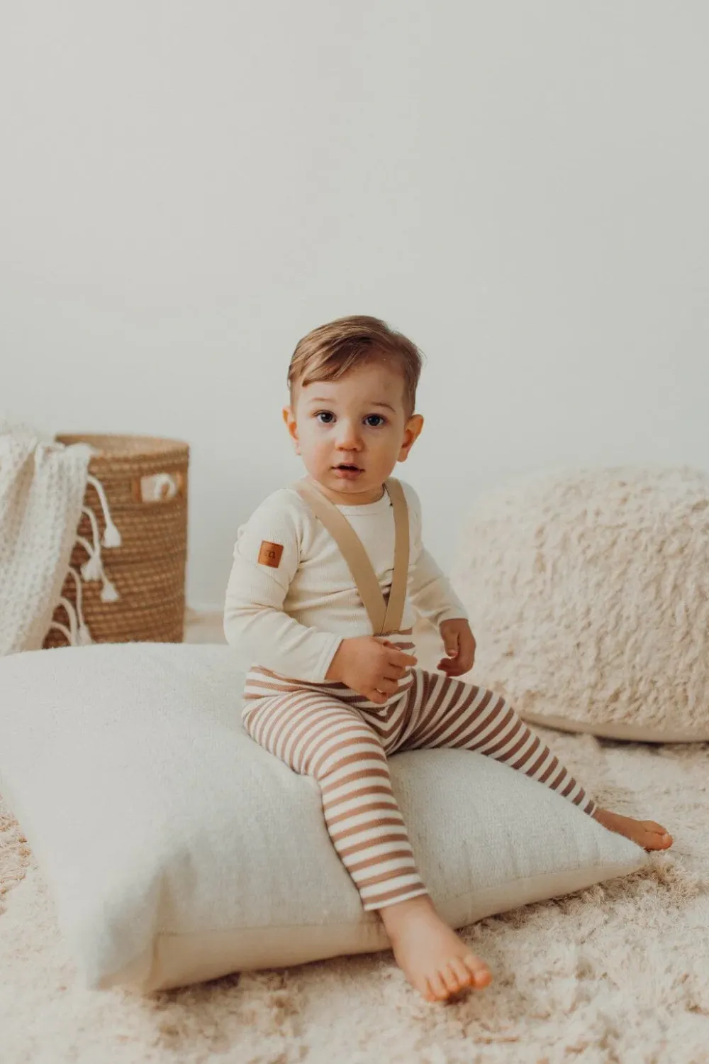 Metsola Housut & Legginsit|Housut & Legginsit>STRIPED RIB BRACE PANTS | MUDDY BOOTS/CREAMY