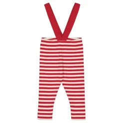 Metsola Housut & Legginsit|Housut & Legginsit>STRIPED RIB BRACE PANTS -HENKSELIHOUSUT | POPPY/CREAMY