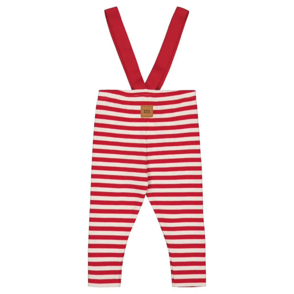 Metsola Housut & Legginsit|Housut & Legginsit>STRIPED RIB BRACE PANTS -HENKSELIHOUSUT | POPPY/CREAMY